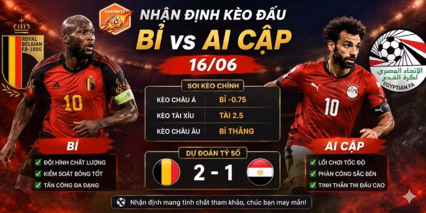 Nhận định kèo đấu Bỉ vs Ai Cập 16/06 cùng dự đoán tỷ số