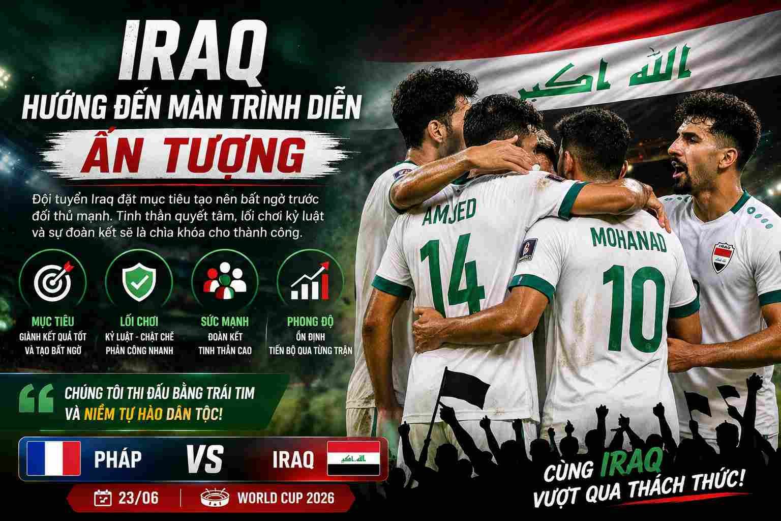 Iraq hướng đến màn trình diễn ấn tượng